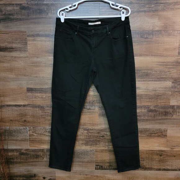 Levi's Jeans 16 W Skinny 711 Mid Rise Black Wash Stretch Denim Western Rodeo - Picture 1 of 11